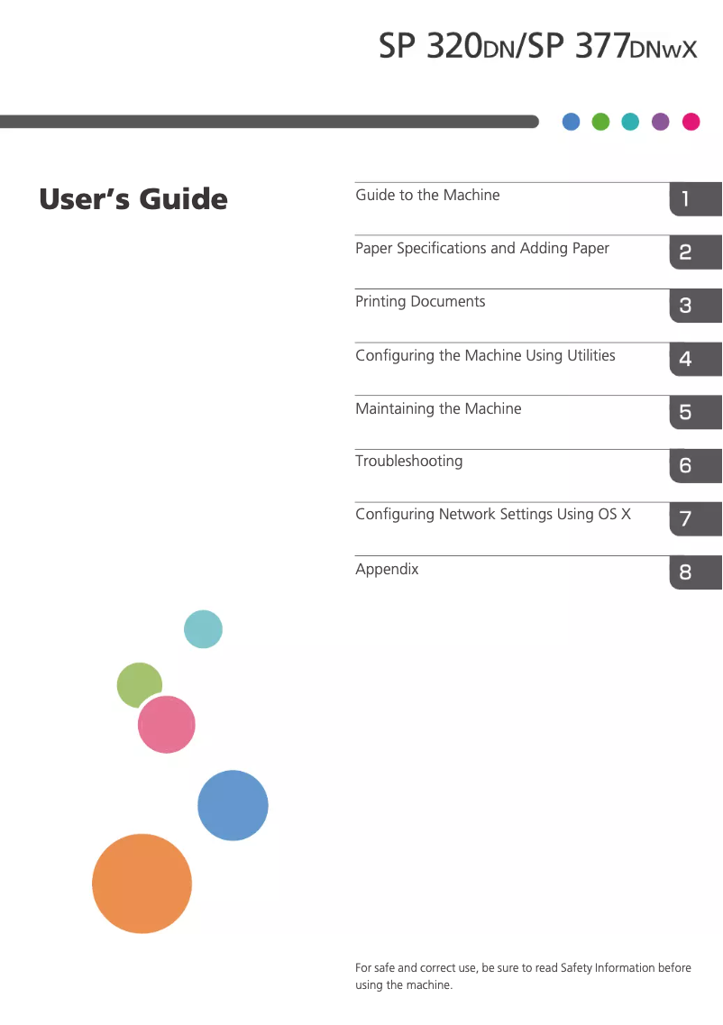 Image de la première page du manuel de l'appareil SP 377DNwX