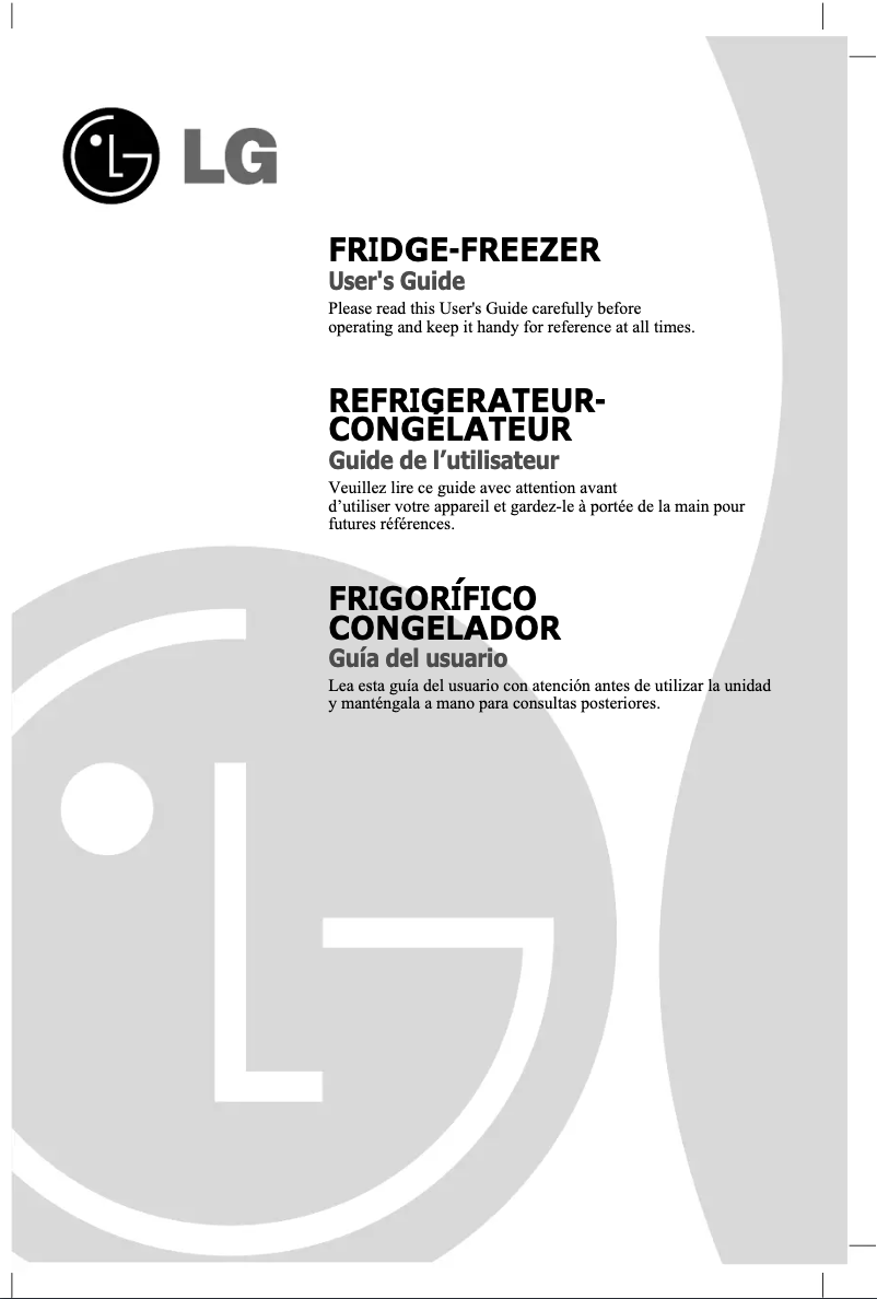 Page 1 de la notice Manuel utilisateur LG GR-F429BLQ