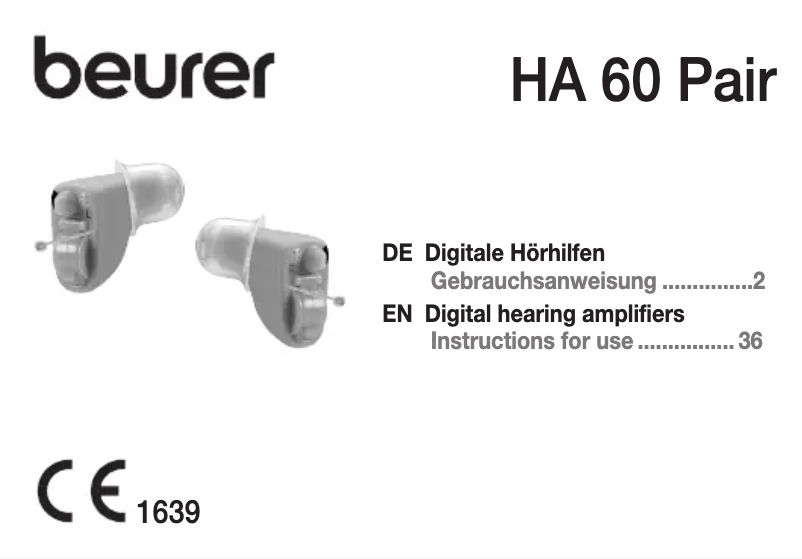 Page 1 de la notice Manuel utilisateur Beurer HA 60