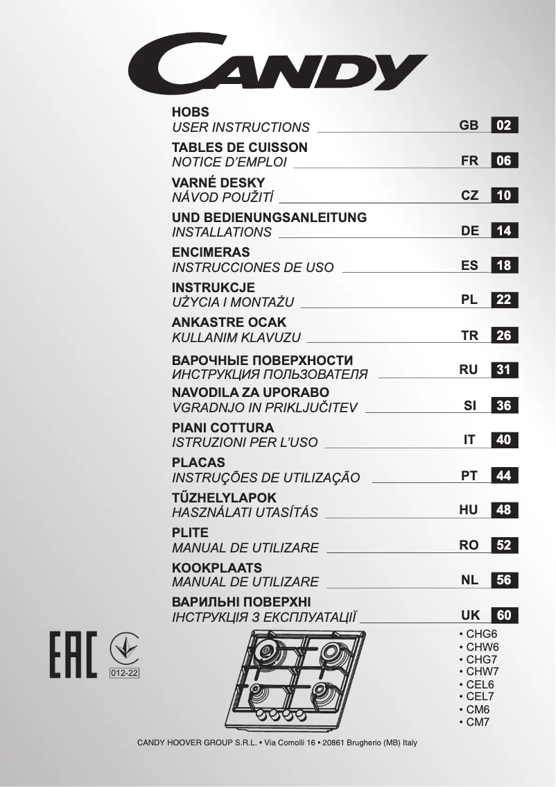 Image de la première page du manuel de l'appareil CHG6BFB4WB