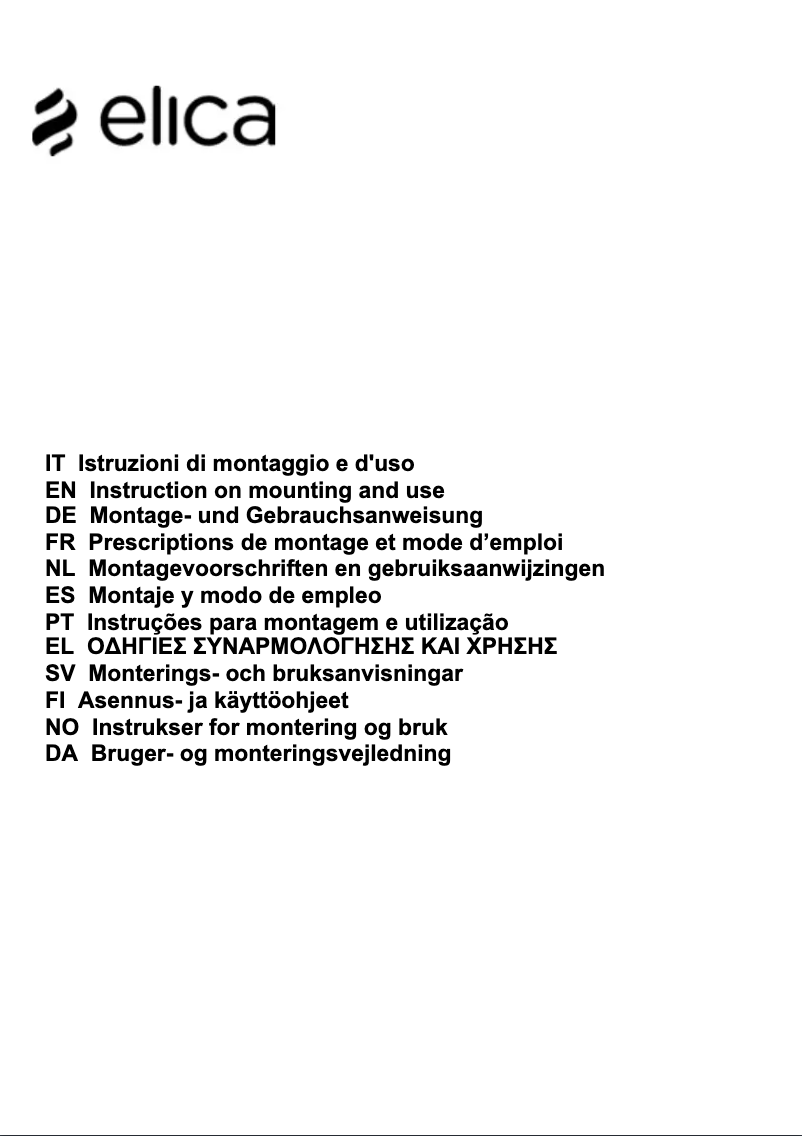 Page 1 de la notice Manuel utilisateur Elica Haiku P 90 X