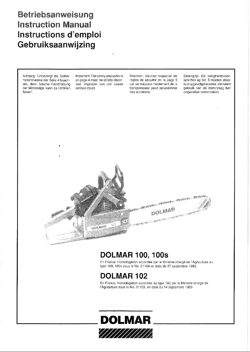 Image de la première page du manuel de l'appareil 100S