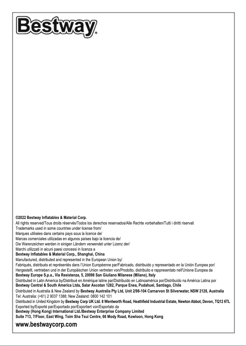 Página 1 del manual Manual de usuario Bestway 25039