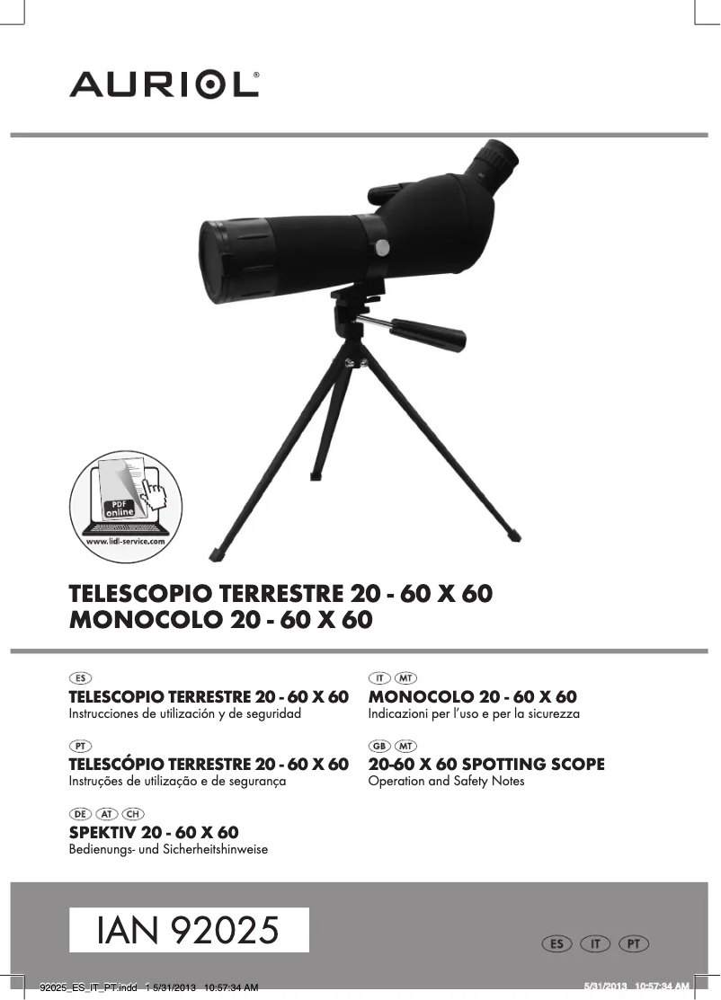 Página 1 del manual Manual de usuario Auriol Z31261