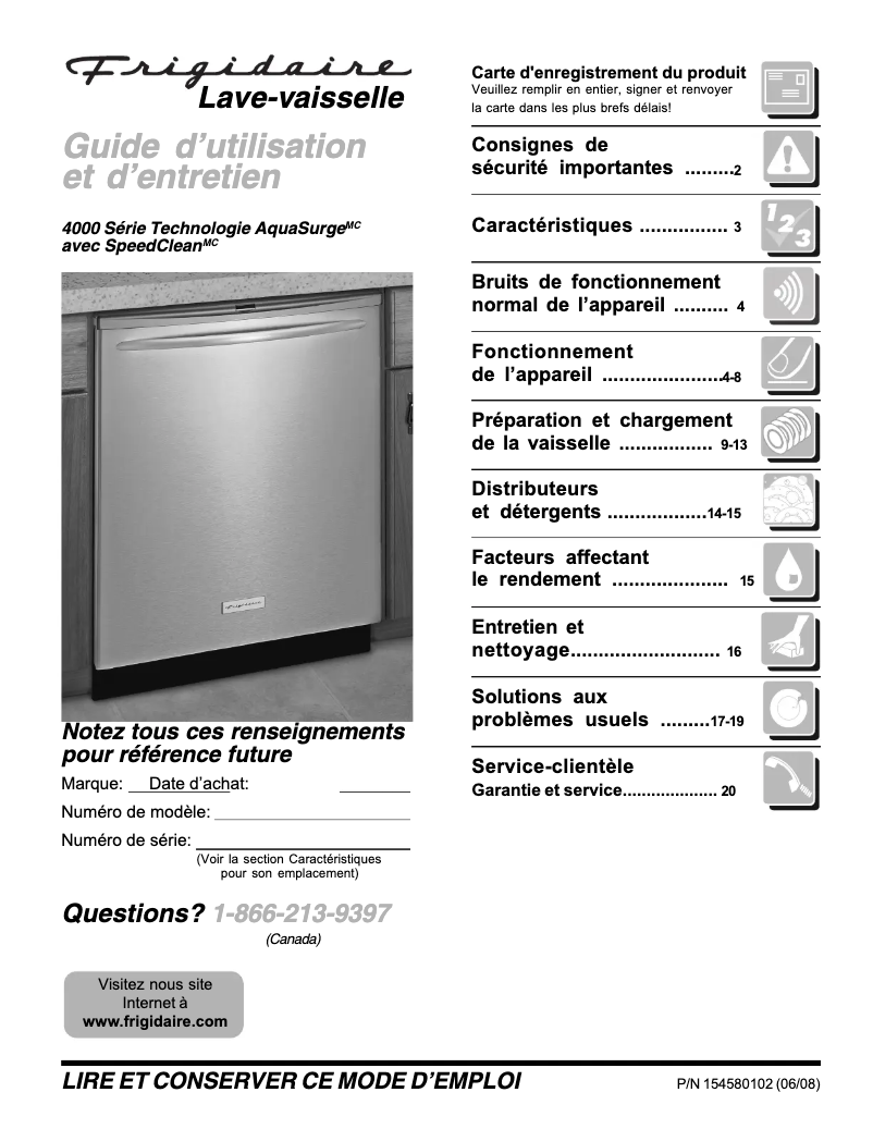 Page n°1 - Manuel utilisateur Frigidaire PLD4375RFC
