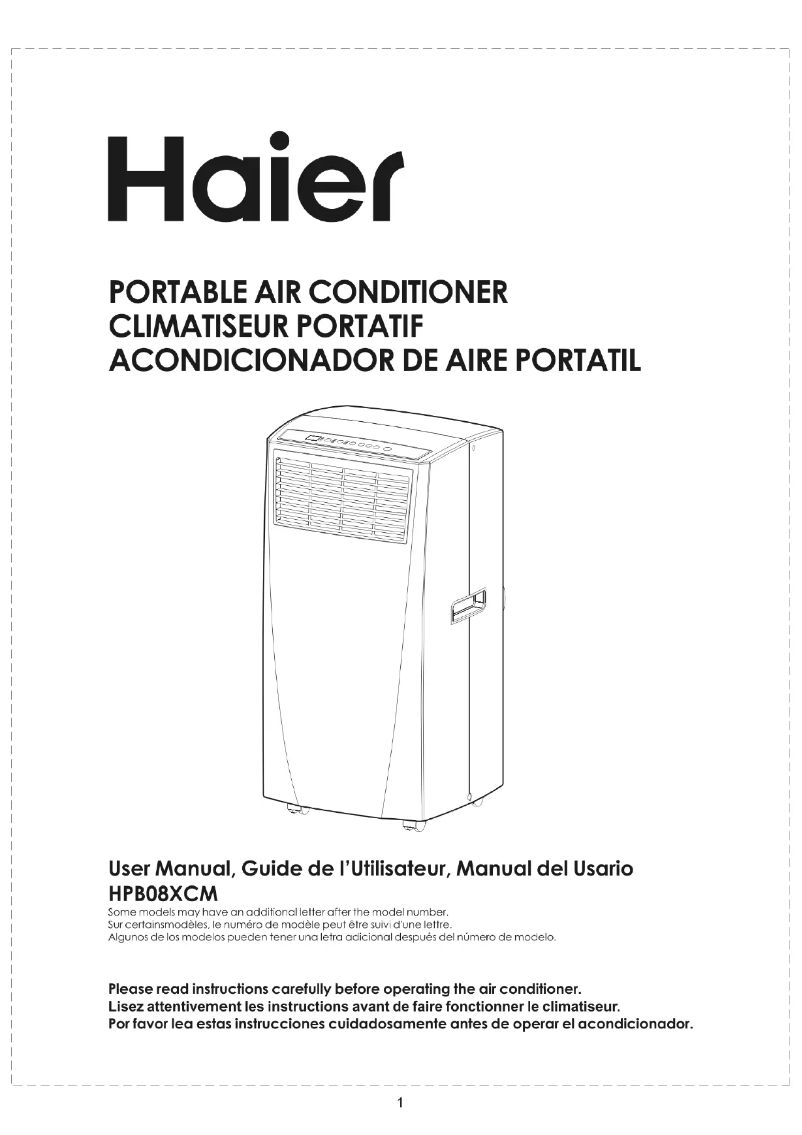 Página 1 del manual Manual de instrucciones Haier HPB08XCM
