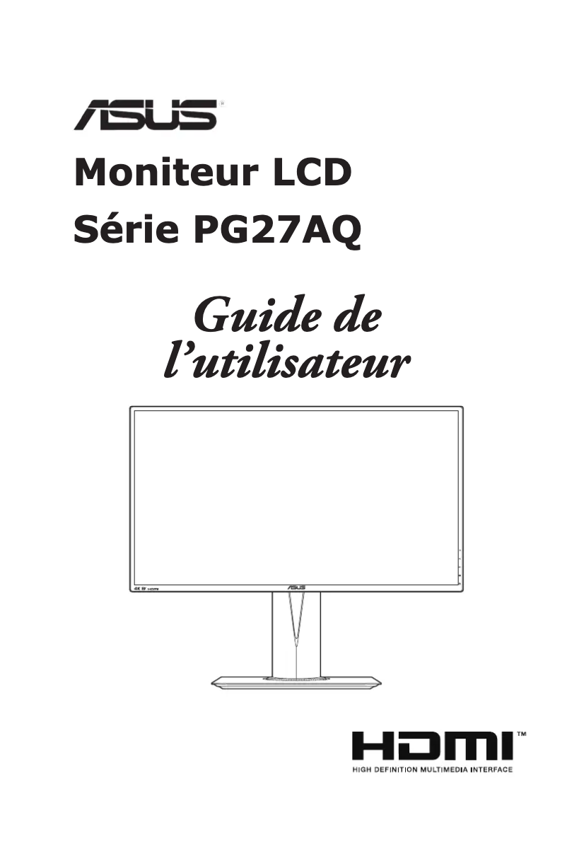 Image de la première page du manuel de l'appareil ROG Swift PG27AQ