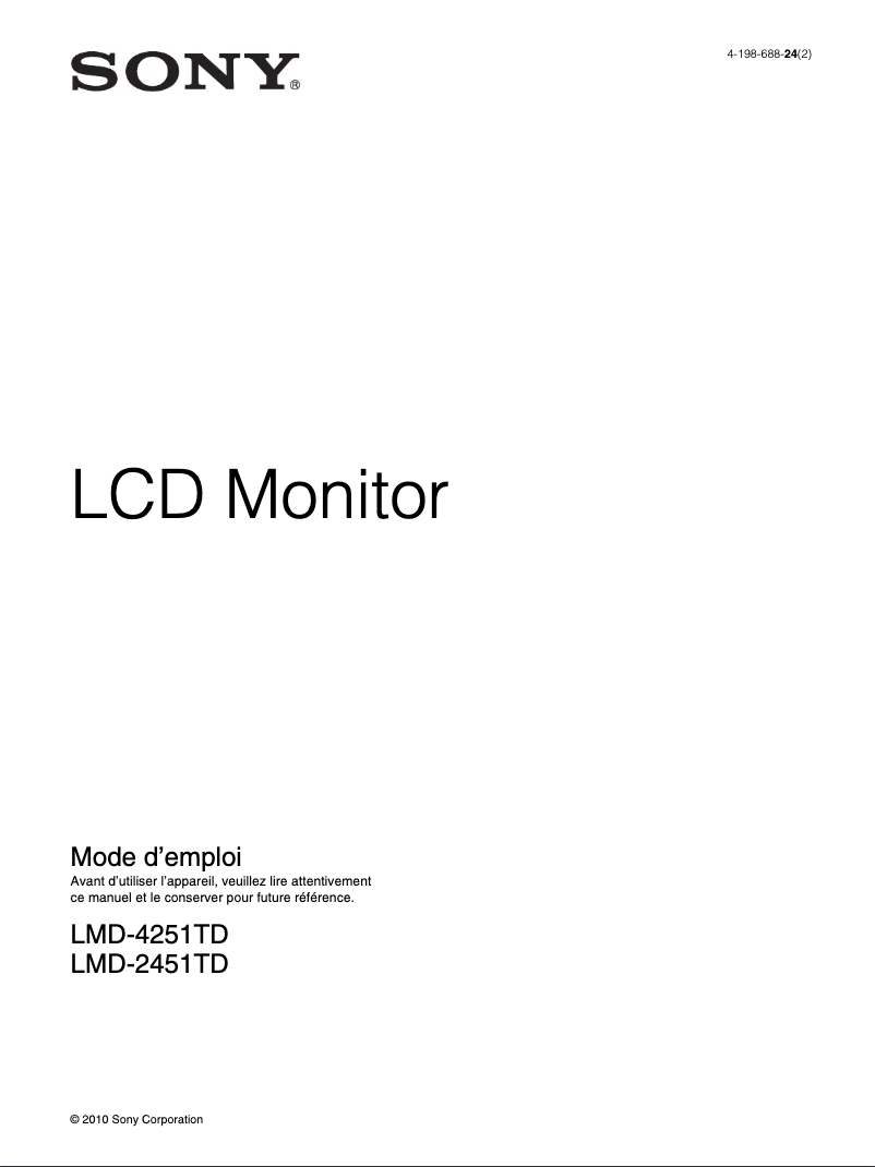 Image de la première page du manuel de l'appareil LMD-2451TD