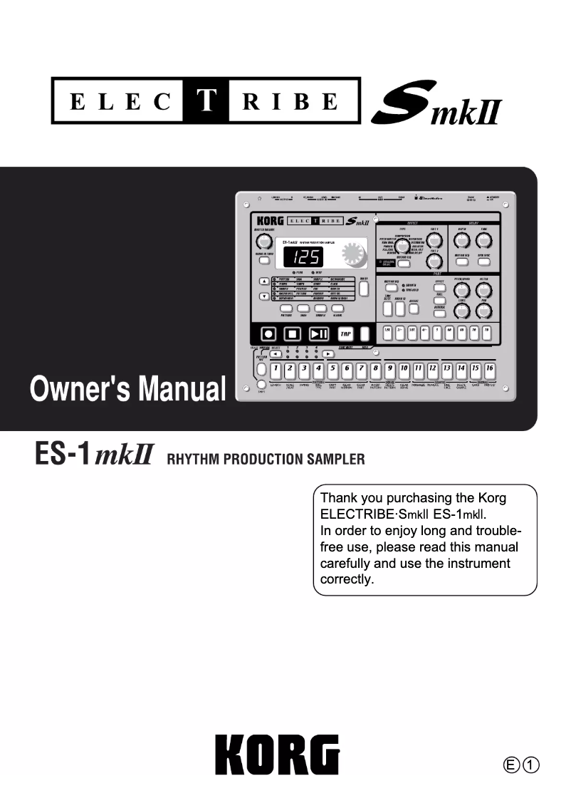 Page n°1 - Manuel utilisateur Korg Electribe-S mkII