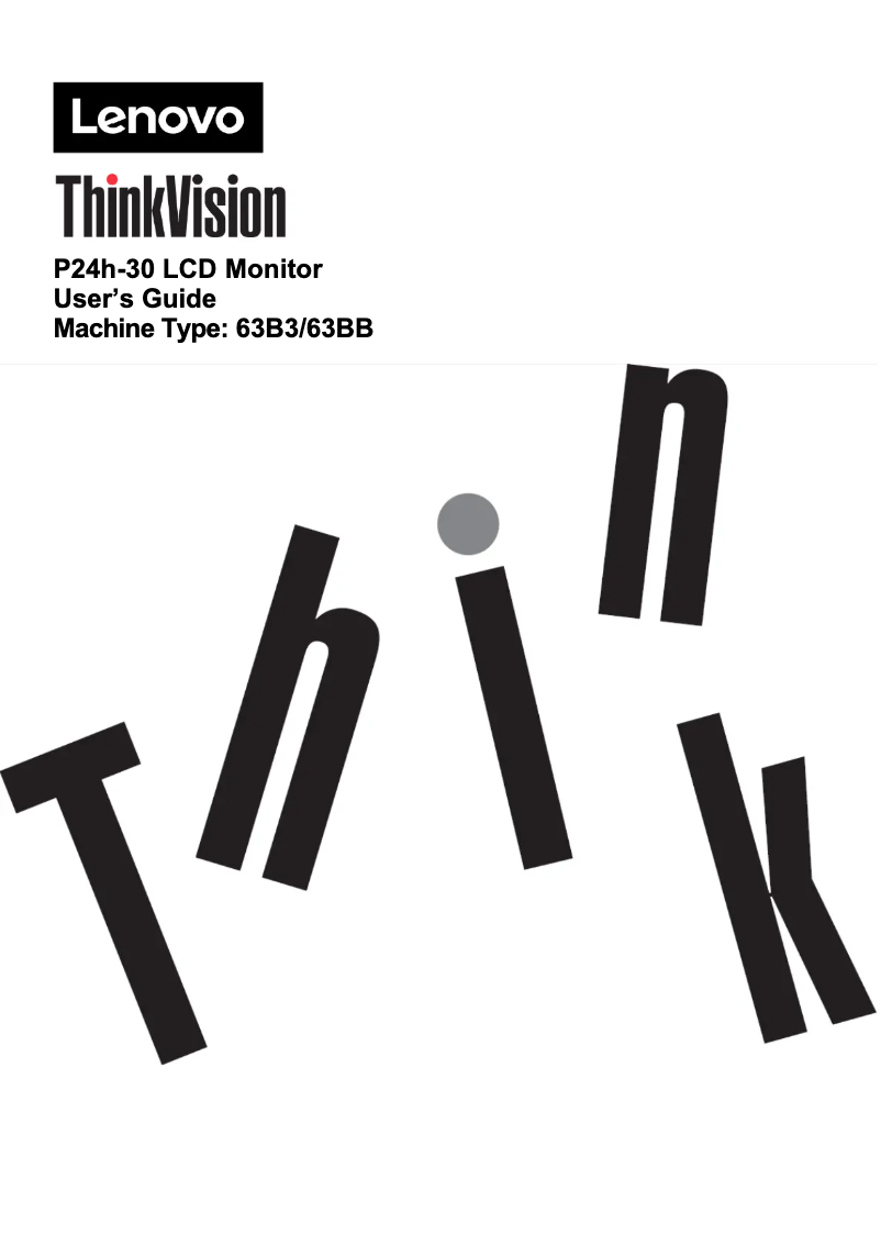 Image de la première page du manuel de l'appareil ThinkVision P24h-30
