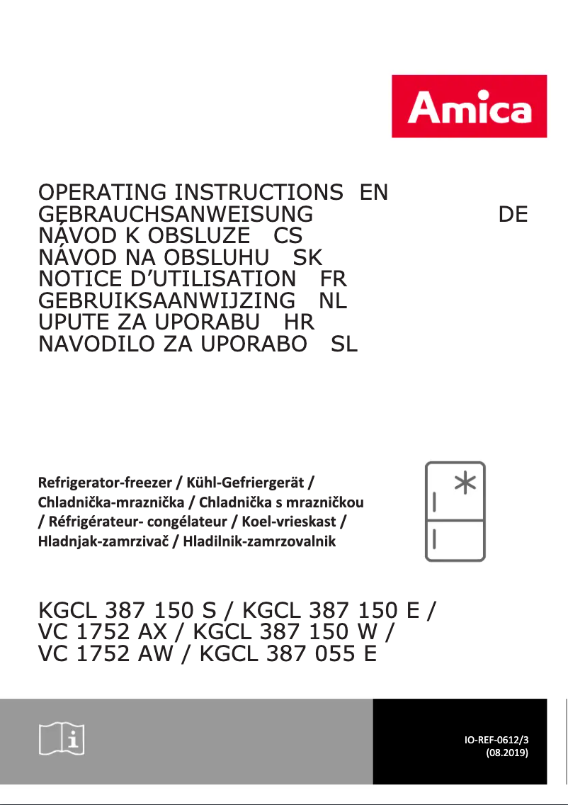 Page n°1 - Manuel utilisateur Amica VC 1752 AW