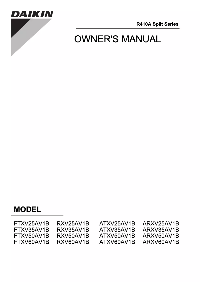 Image de la première page du manuel de l'appareil RXV35AV1B