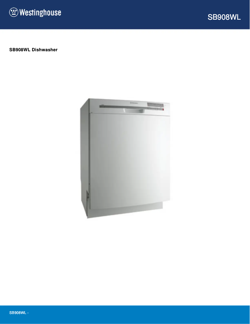 Image de la première page du manuel de l'appareil SB908WL