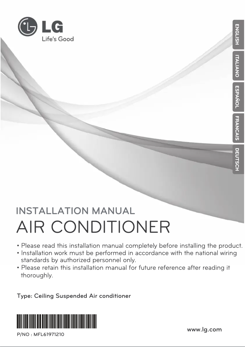 Page 1 de la notice Guide d'installation LG CV18