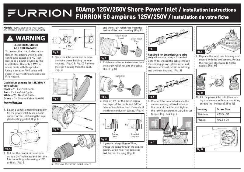 Page n°1 - Manuel utilisateur Furrion F52INS-GS-AM