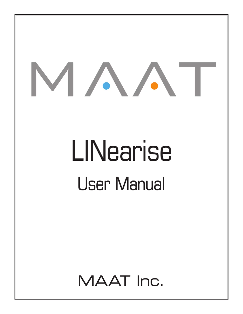 Imagen de la primera página del manual del dispositivo LINearise