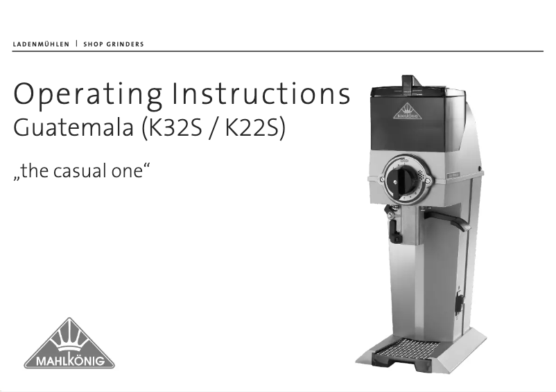Page n°1 - Manuel utilisateur Mahlkönig Guatemala GUA 710