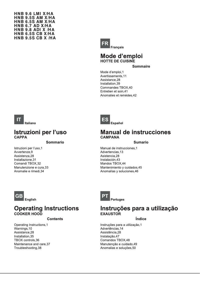 Page n°1 - Manuel utilisateur Hotpoint HNB 9.8 ADI X /HA