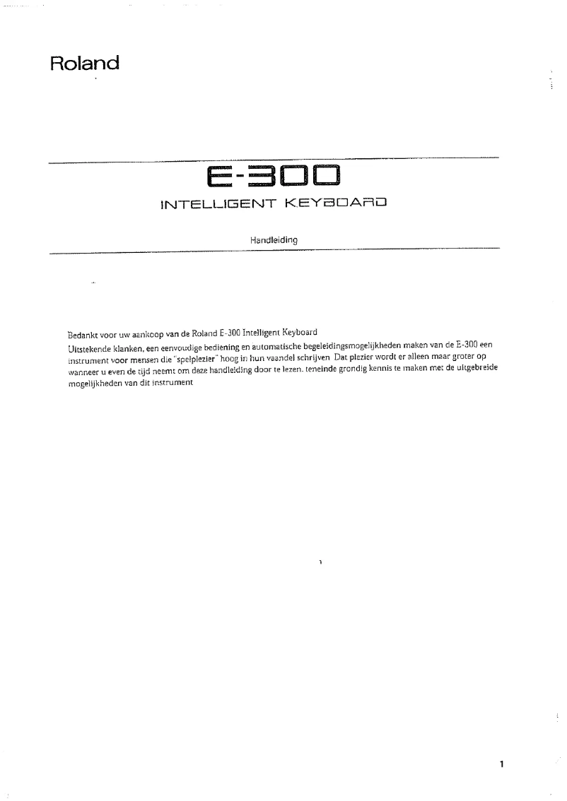 Page 1 de la notice Manuel utilisateur Roland E-300