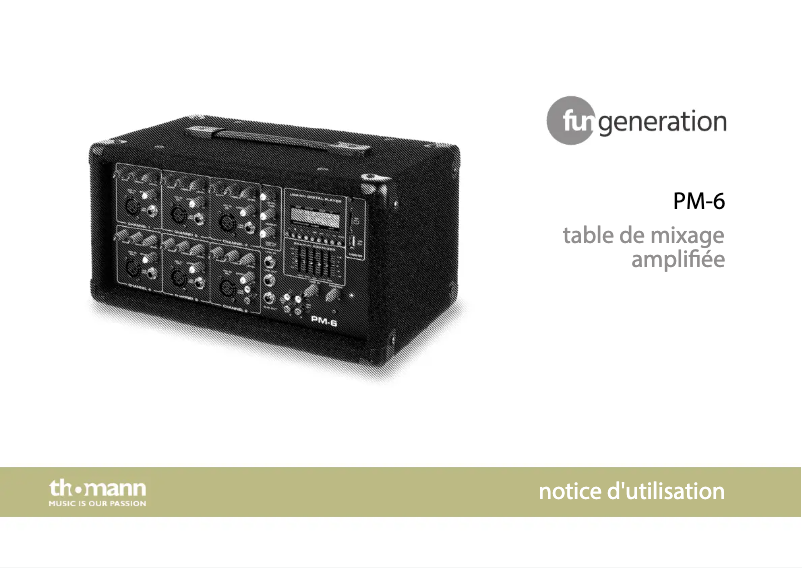 Page n°1 - Manuel utilisateur Fun Generation PM-6