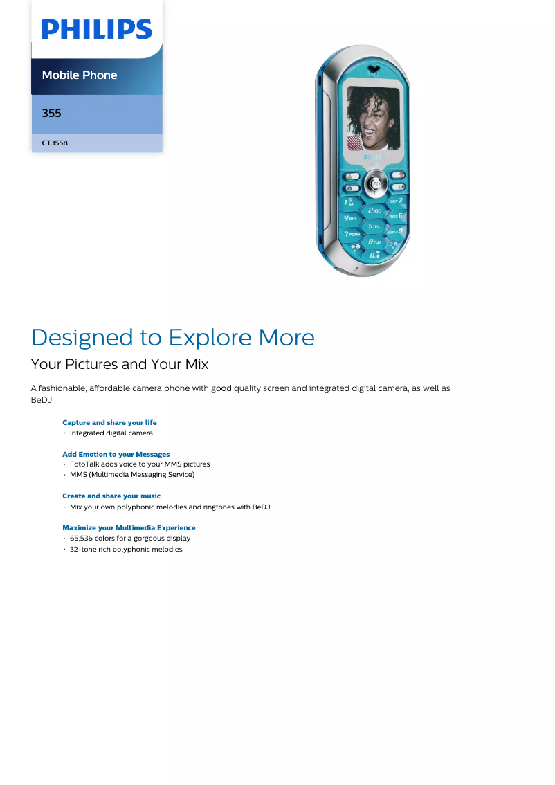 Page 1 de la notice Brochure Philips CT3558