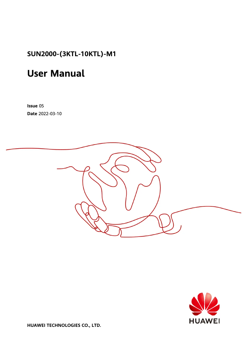 Image de la première page du manuel de l'appareil SUN2000MA-4KTL-M1