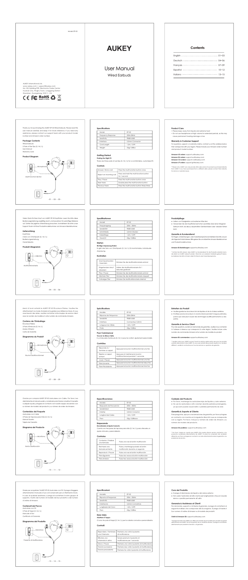 Imagen de la primera página del manual del dispositivo EP-X3