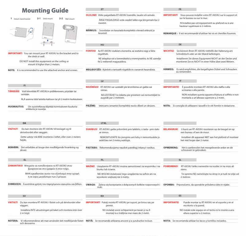 Page 1 de la notice Guide d'installation Asus RT-AX59U