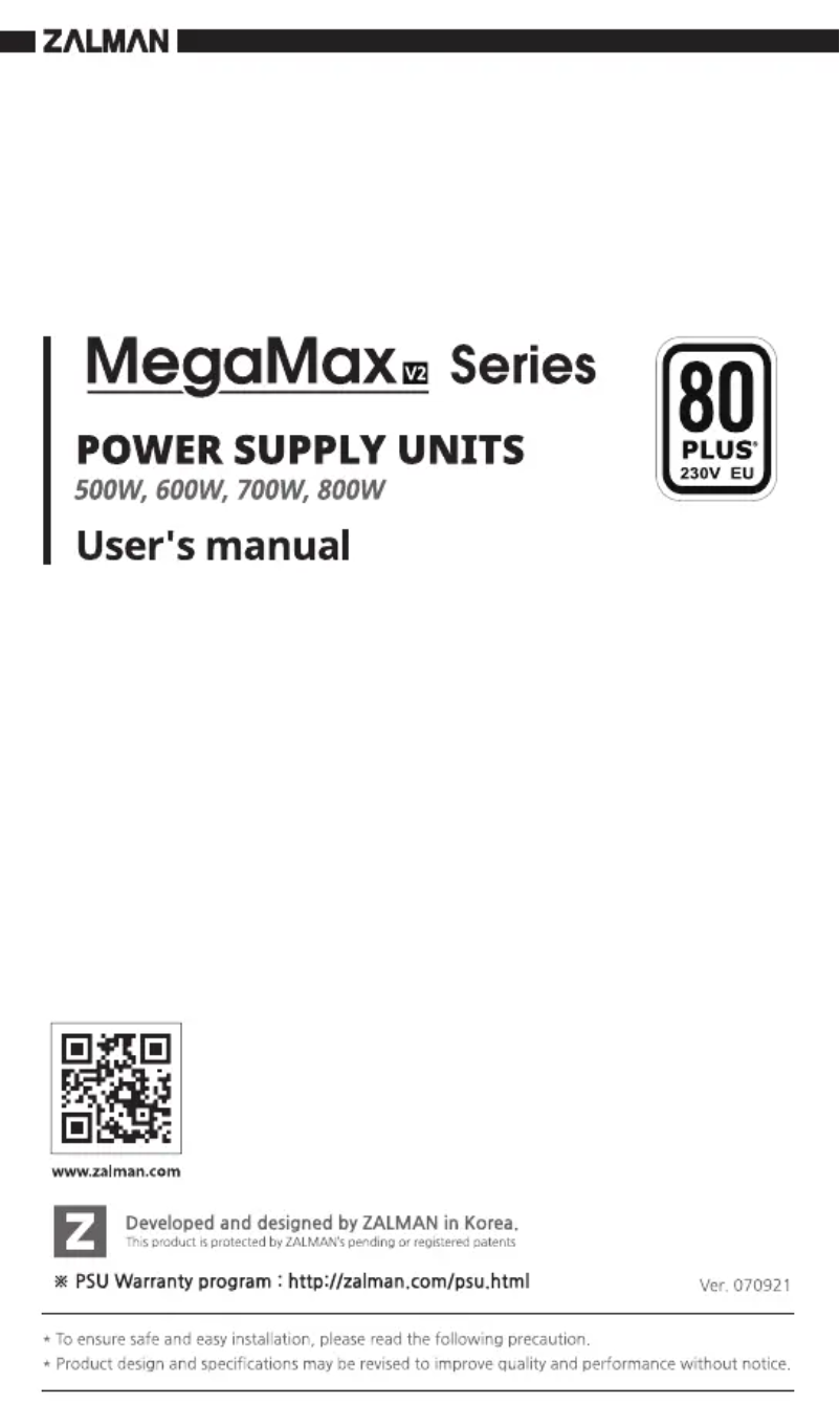 Image de la première page du manuel de l'appareil MegaMax ZM600-TXIIv2