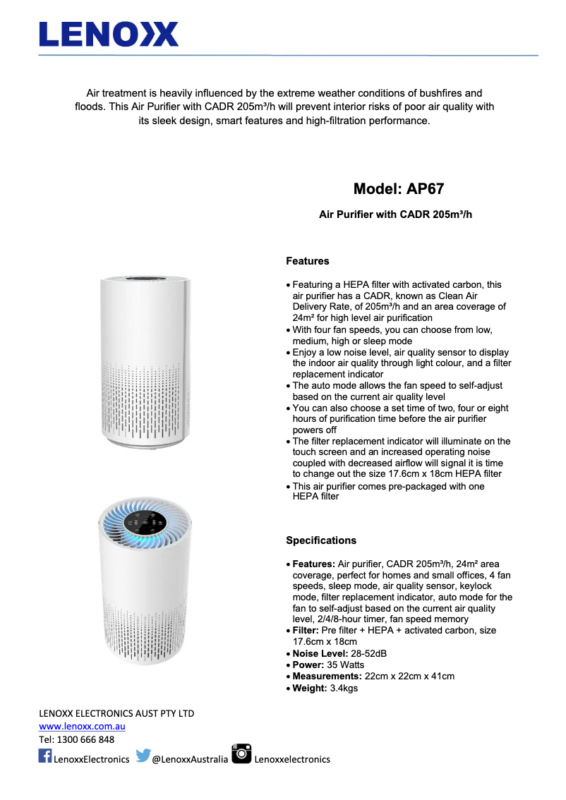 Page n°1 - Manuel utilisateur Hacienda AP67