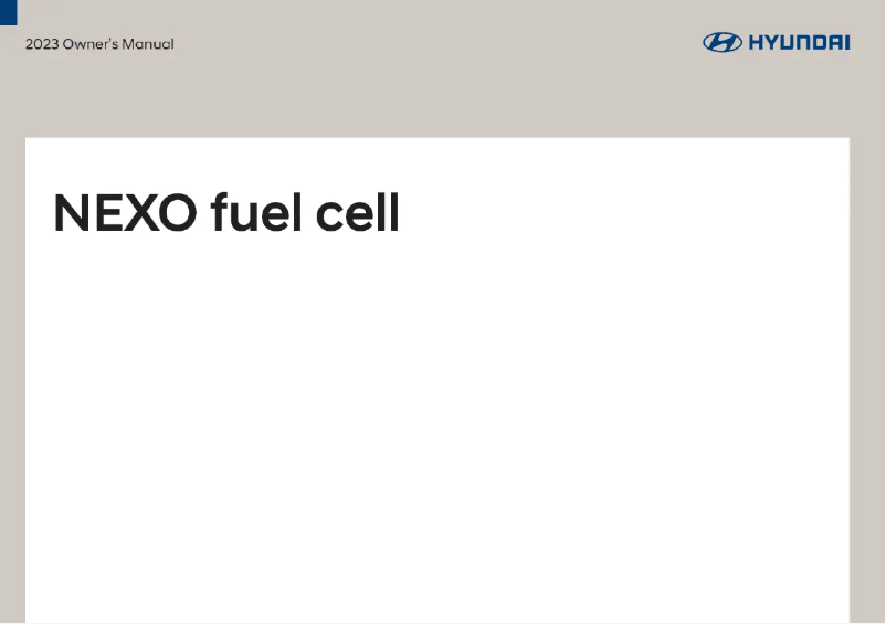 Page 1 de la notice Manuel utilisateur Hyundai Nexo Fuel Cell (2023)