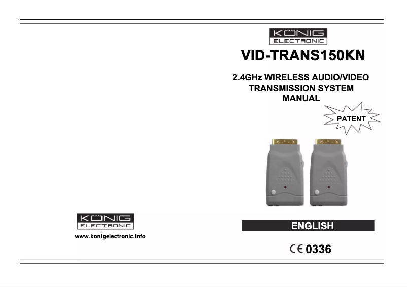 Page 1 de la notice Manuel utilisateur Konig VID-TRANS150KN