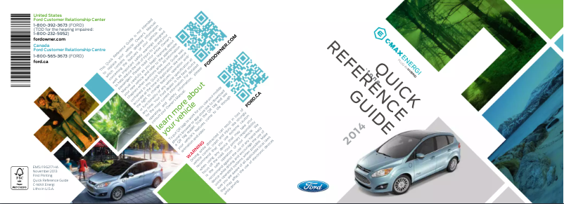 Image de la première page du manuel de l'appareil C-Max Hybrid (2014)