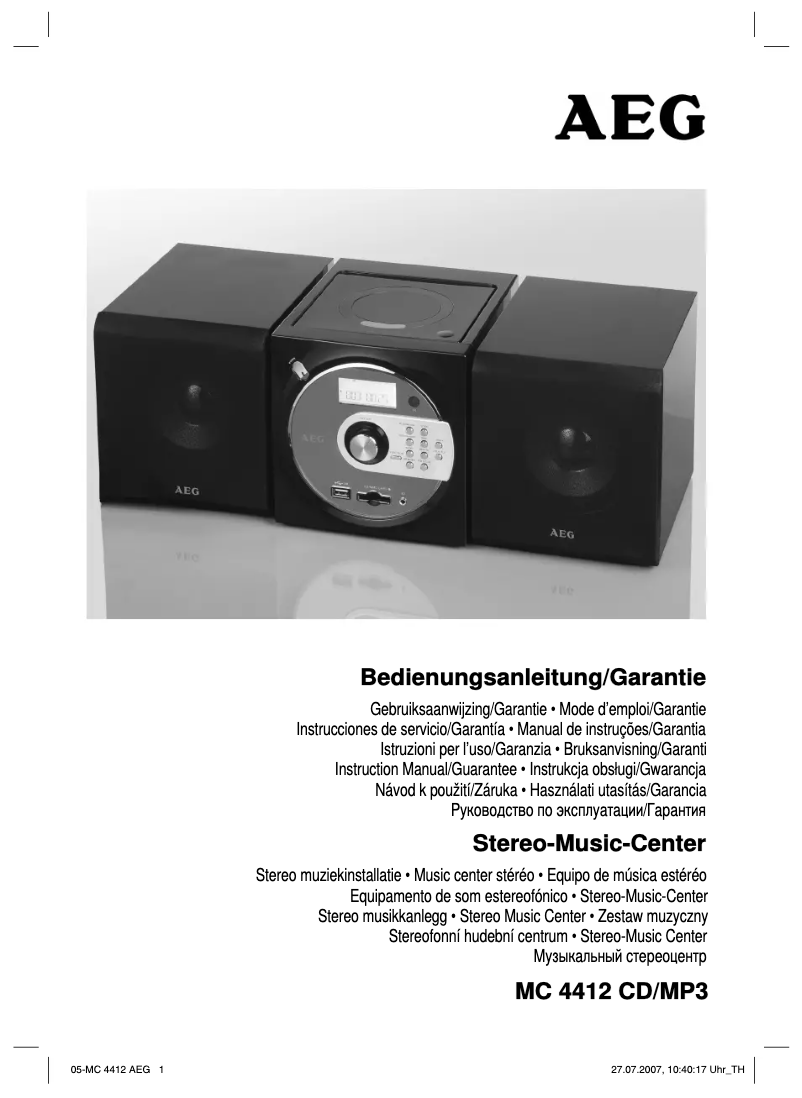 Página 1 del manual Manual de usuario AEG MC 4412 CD/MP3