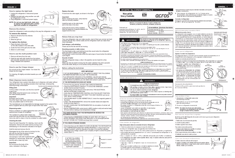 Page 1 de la notice Manuel utilisateur Acros AT091FG