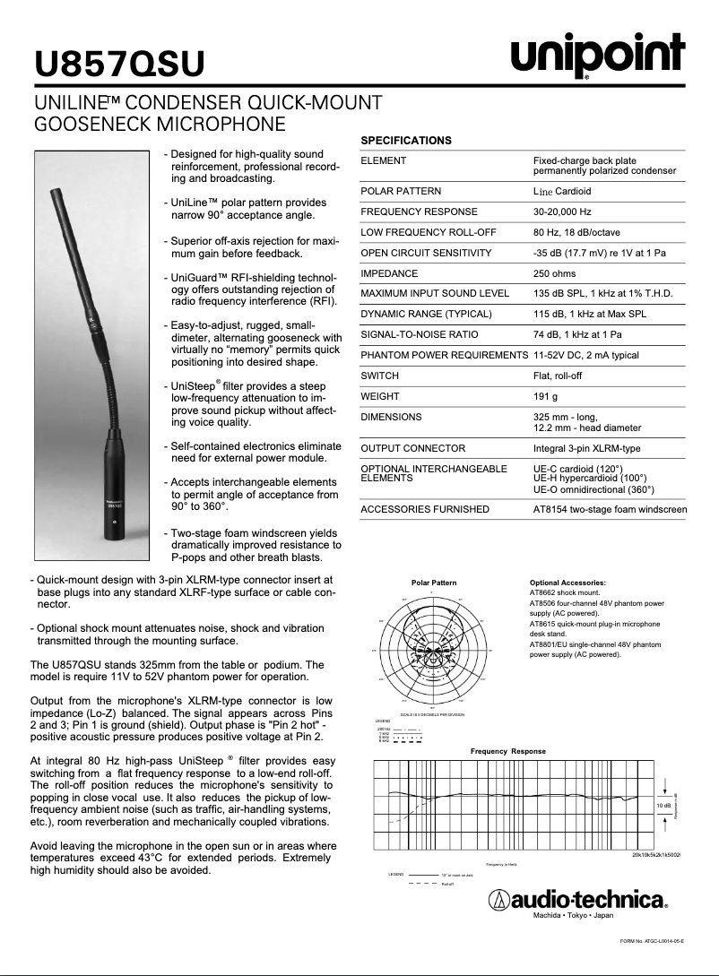 Página 1 del manual Manual de usuario Audio-Technica U857QSU