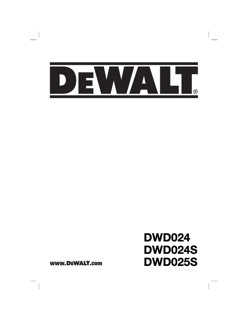 Page 1 de la notice Manuel utilisateur DeWalt DWD025S