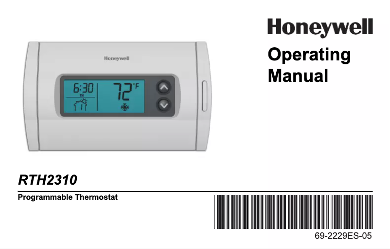 Page 1 de la notice Manuel utilisateur Honeywell RTH2310B1002/A