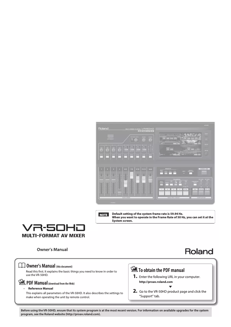 Página 1 del manual Manual de usuario Roland VR-50HD
