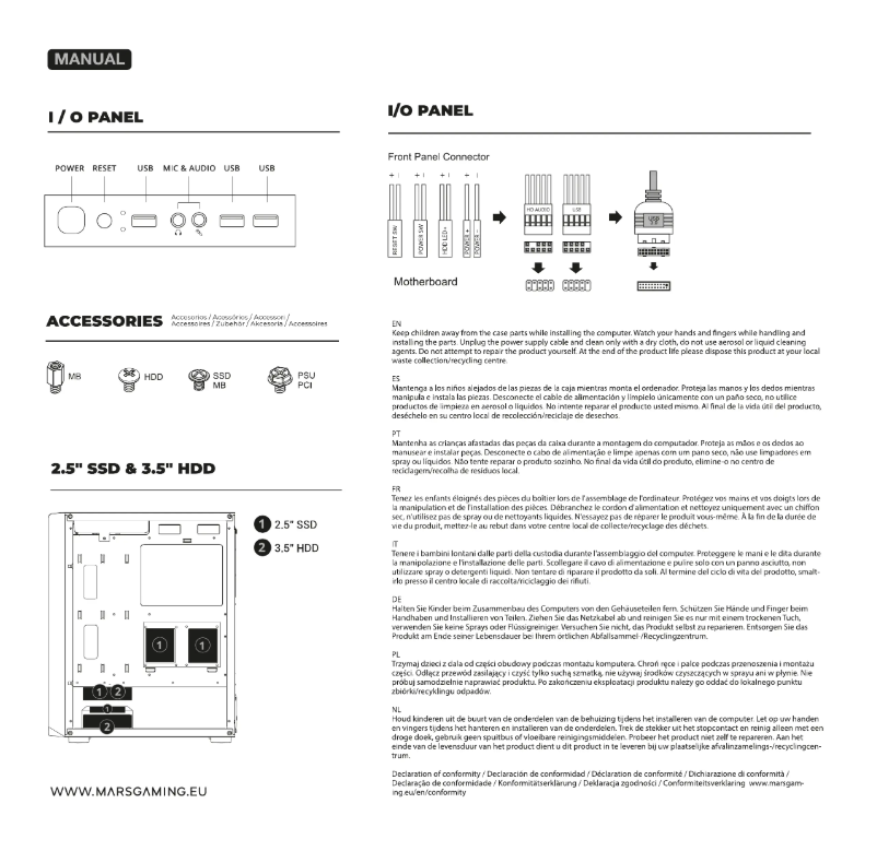 Page 1 de la notice Manuel utilisateur Mars Gaming MC-Q3