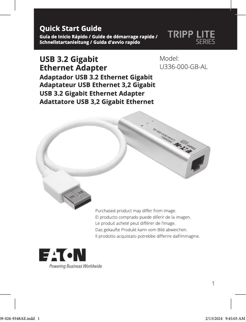 Page n°1 - Manuel utilisateur Tripp Lite U336-000-GB-AL