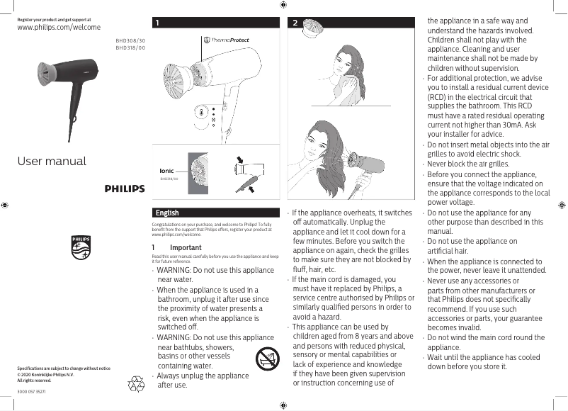 Página 1 del manual Manual de usuario Philips BHD318