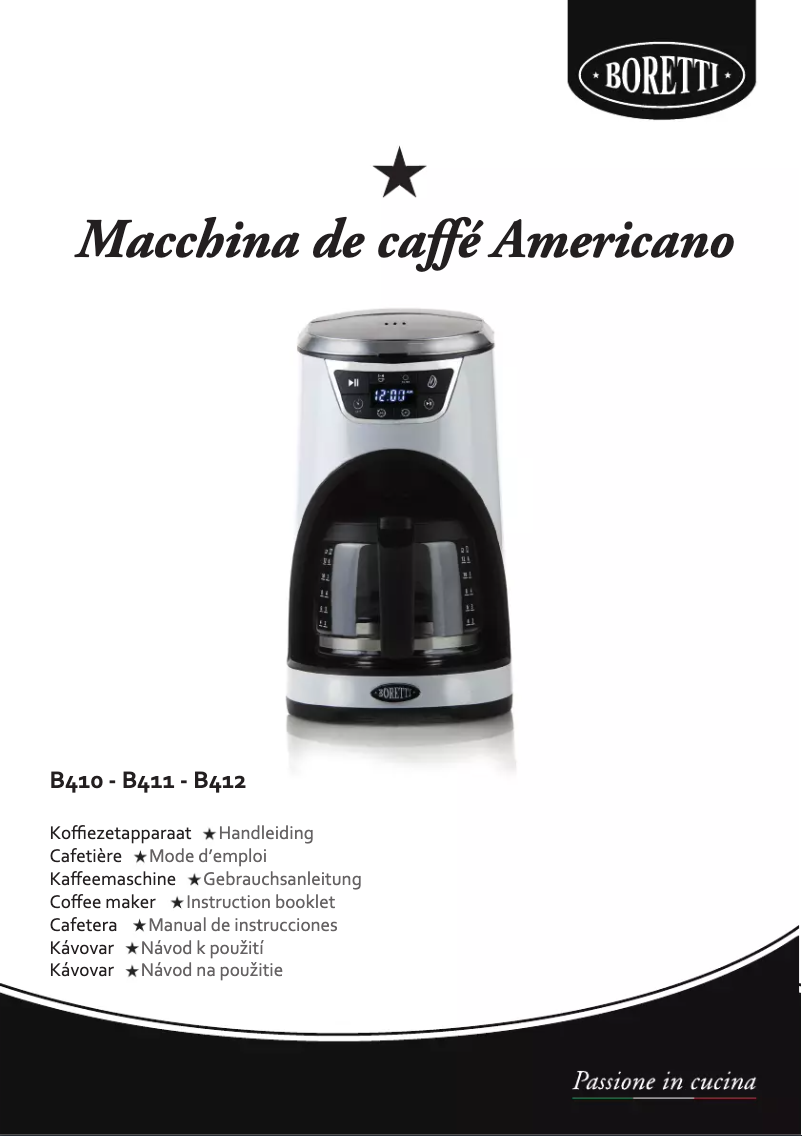 Page n°1 - Manuel utilisateur Boretti Macchina de caffé Americano B410