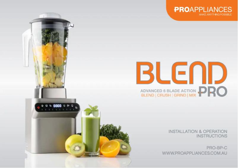 Page n°1 - Manuel utilisateur Proappliances Blend Pro