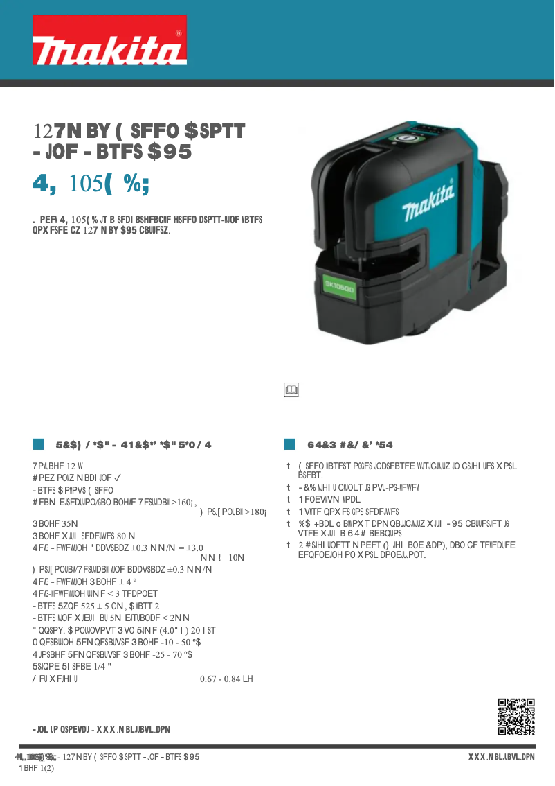 Page n°1 - Fiche technique Makita SK105GDZ