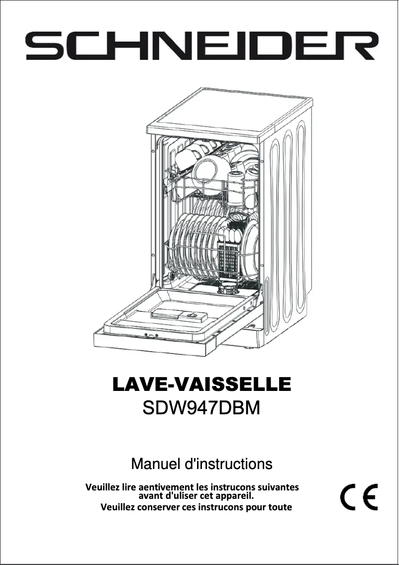 Image de la première page du manuel de l'appareil SDW947DBM