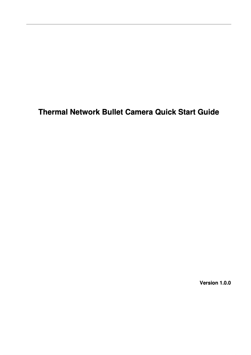 Page n°1 - Guide de démarrage rapide Dahua Technology DH-TPC-BF5600N-B