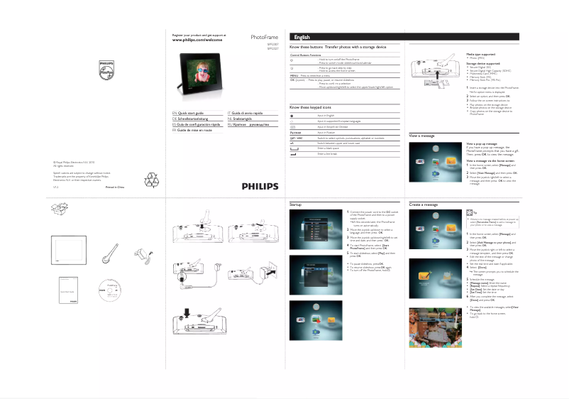 Image de la première page du manuel de l'appareil SPF2327