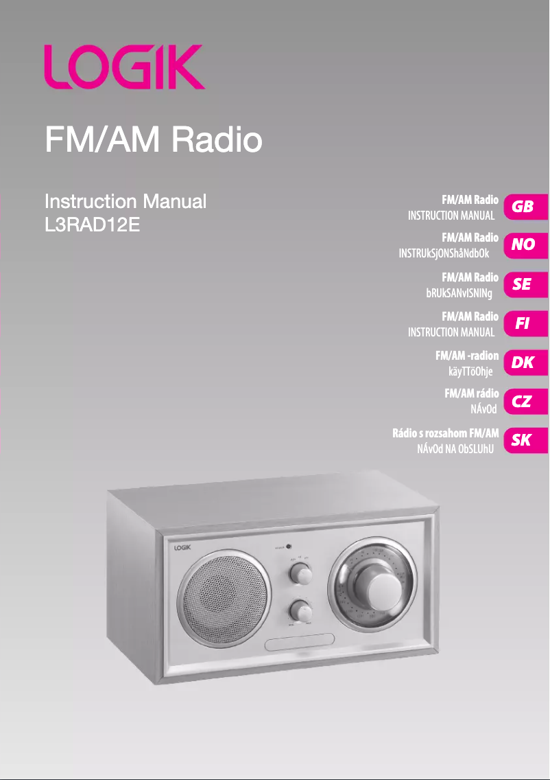 Page 1 de la notice Manuel utilisateur Logik L3RAD12E