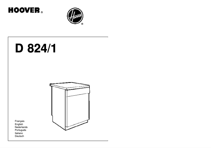 Page n°1 - Manuel utilisateur Hoover D824/1011